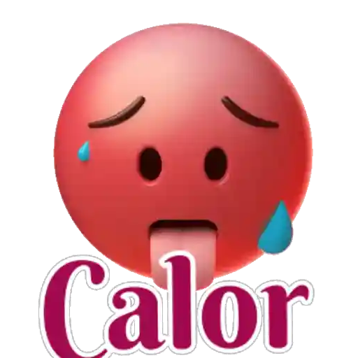 Figurinha: Emoji suando de calor