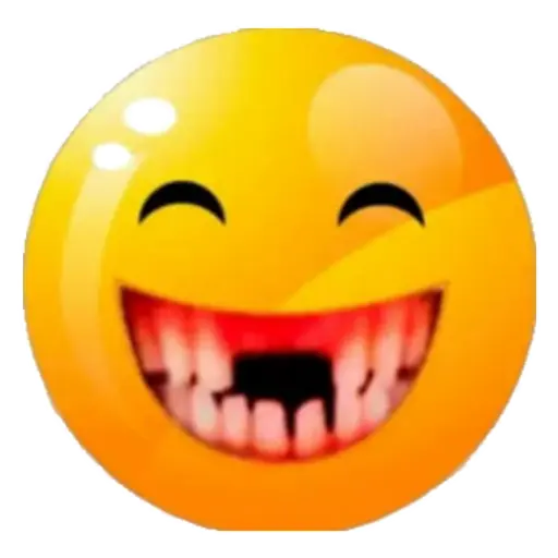 Figurinha: Emoji Rindo com Dente Faltando