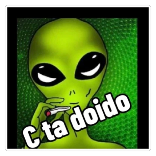 Figurinha: Alien com cigarro