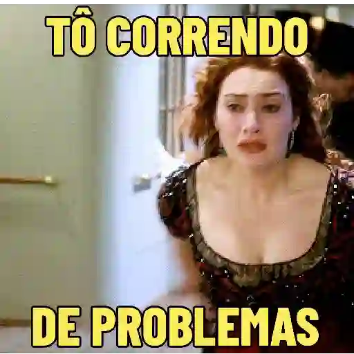 Figurinha: Correndo de problemas