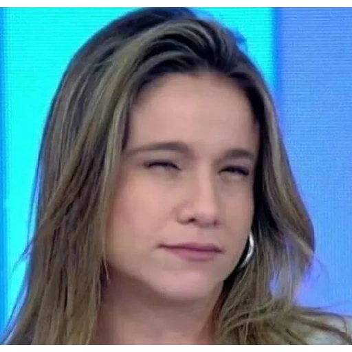 Figurinha: Apresentadora com cara de sono