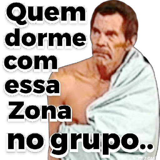 Figurinha: Quem dorme com essa zona no grupo