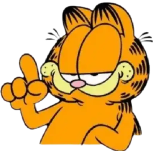 Figurinha: Garfield com dedo para cima