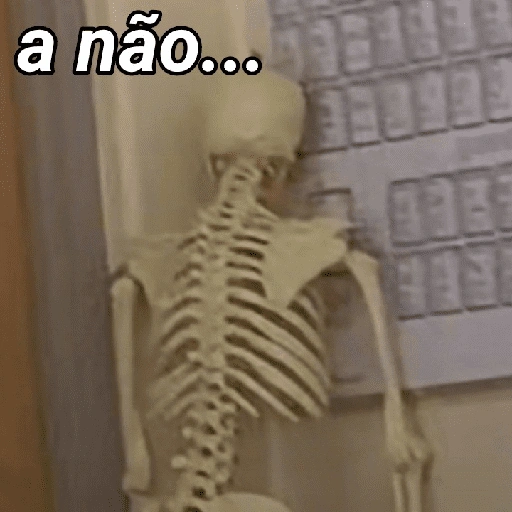Figurinha: esqueleto triste