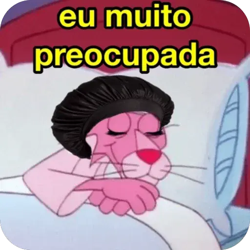 Figurinha: Pantera cor-de-rosa preocupada