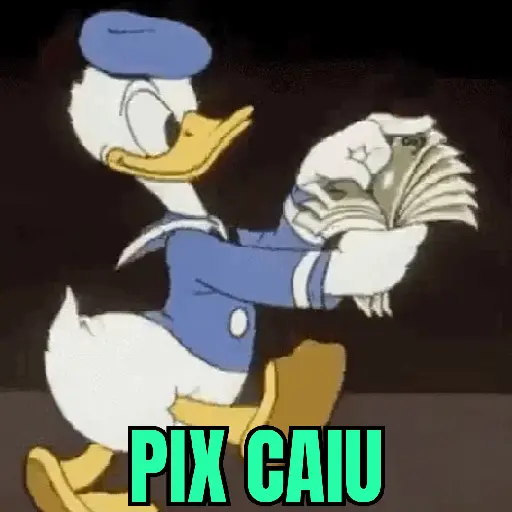 Figurinha: Pato Donald com dinheiro