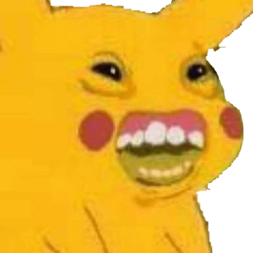 Figurinha: Pikachu com dentes engraçados
