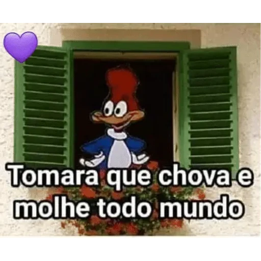 Figurinha: Pica-Pau Torcendo Pela Chuva