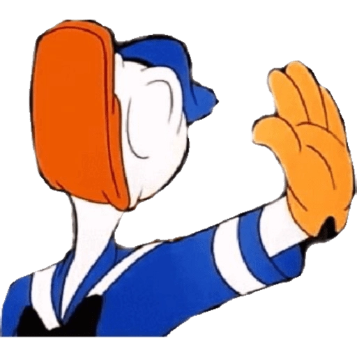 Figurinha: Pato Donald fazendo sinal de pare