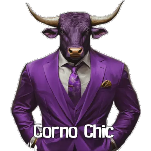 Figurinha: Touro de terno roxo