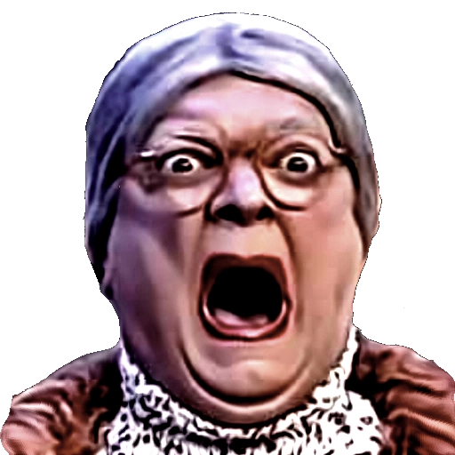 Figurinha: Velha gritando