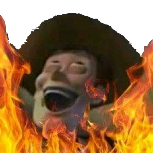 Figurinha: Woody em chamas