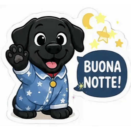 Figurinha: Buona Notte Cachorrinho