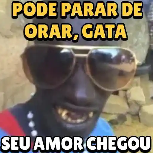 Figurinha: Pode parar de orar, gata