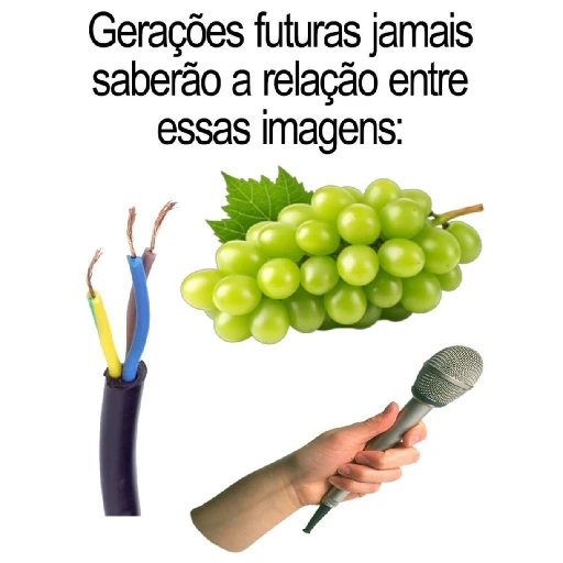 Figurinha: Cabos, Uvas e Microfone