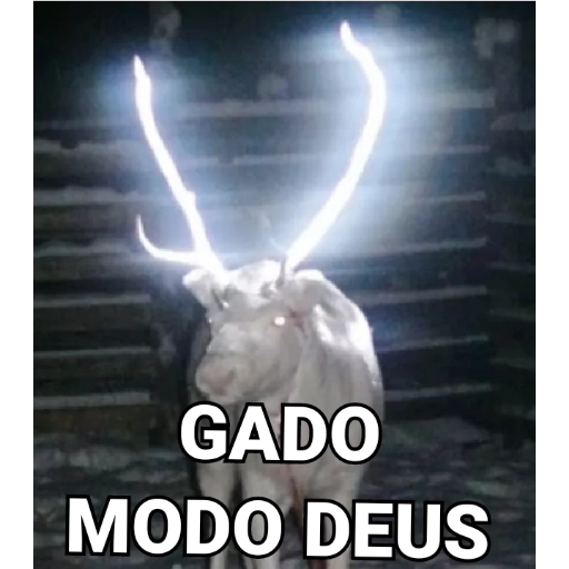 Figurinha: Veado Modo Deus