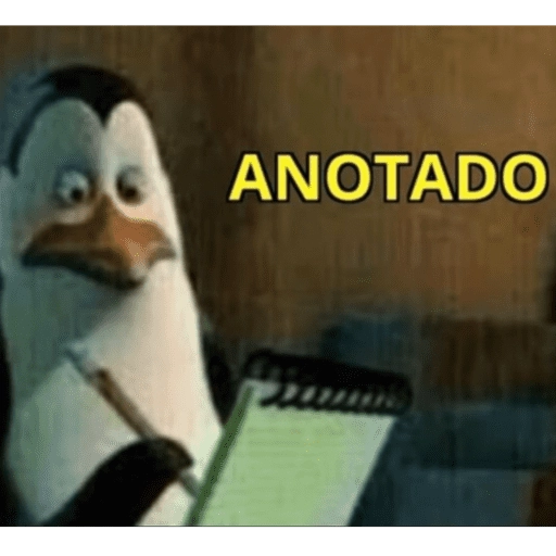 Figurinha: Pinguim anotando