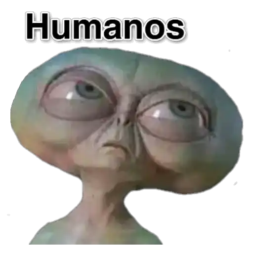 Figurinha: Alienígena observando Humanos
