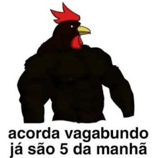 Figurinha: Galo Músculoso Acordando Vagabundo