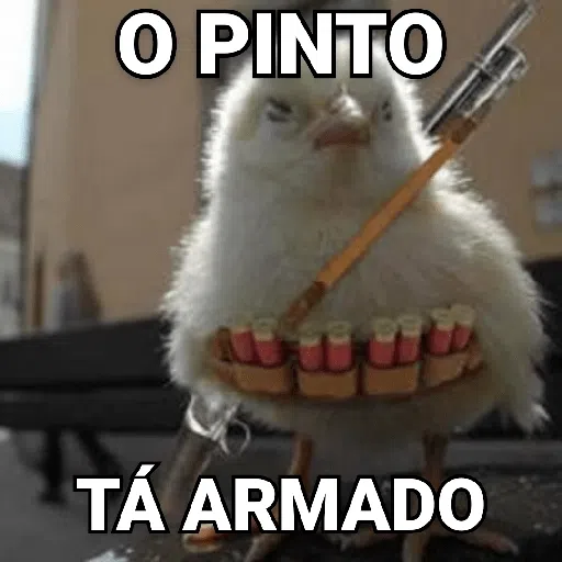 Figurinha: Pinto está armado