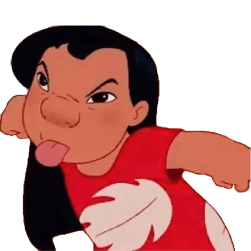 Figurinha: Lilo com cara de brava