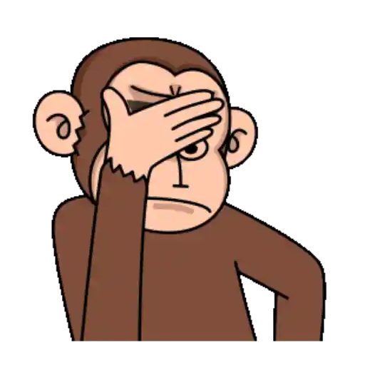 Figurinha: Macaco Fazendo Cara de Vergonha