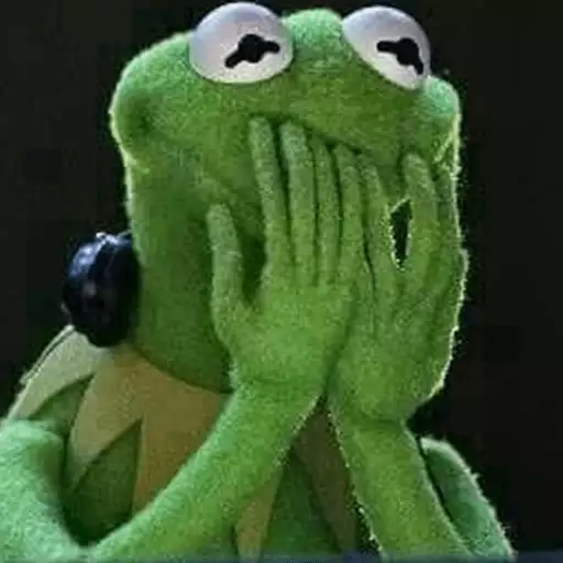 Figurinha: Kermit Segurando o Rosto