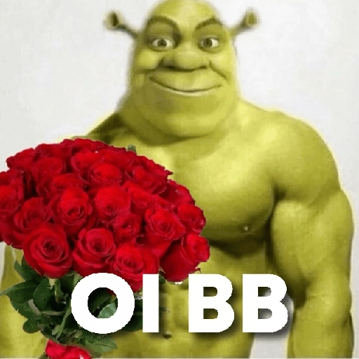 Figurinha: Shrek com flores