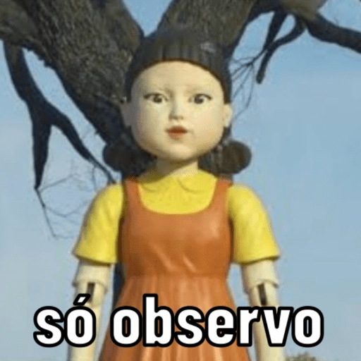 Figurinha: Boneca do Round 6 só observo