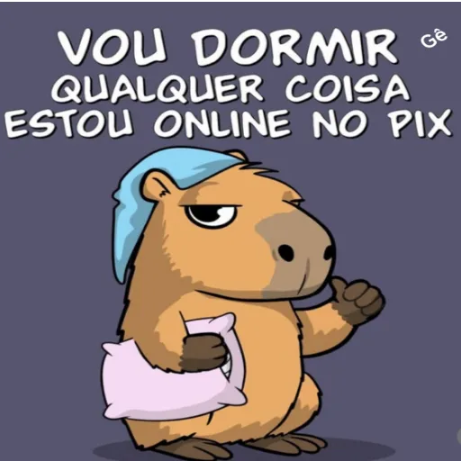 Figurinha: Capivara vai dormir, online no Pix