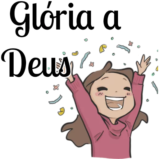 Figurinha: Glória a Deus!