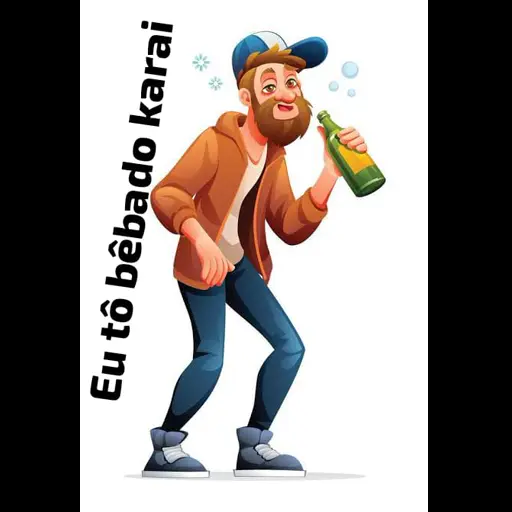 Figurinha: Eu tô bêbado, karai!