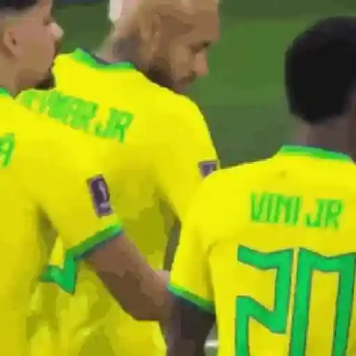Figurinha: Neymar e Vini Jr dancando