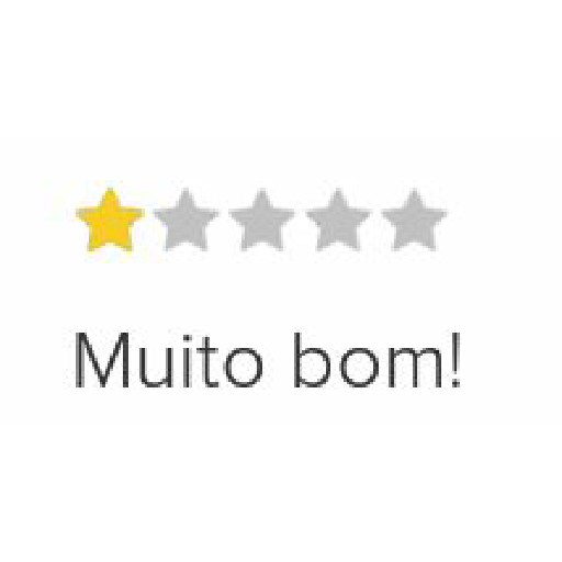 Figurinha: 1 estrela e texto "Muito bom!"