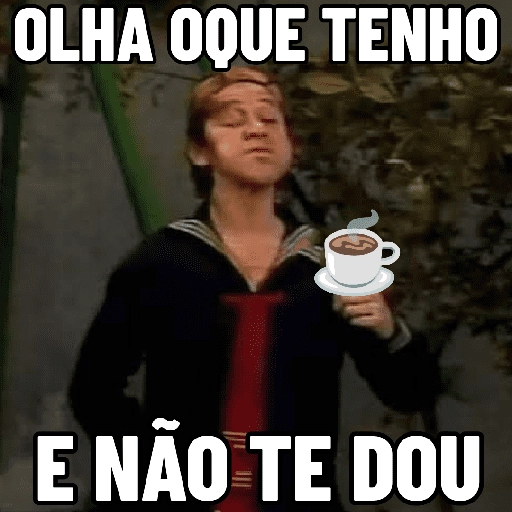 Figurinha: Chaves com café