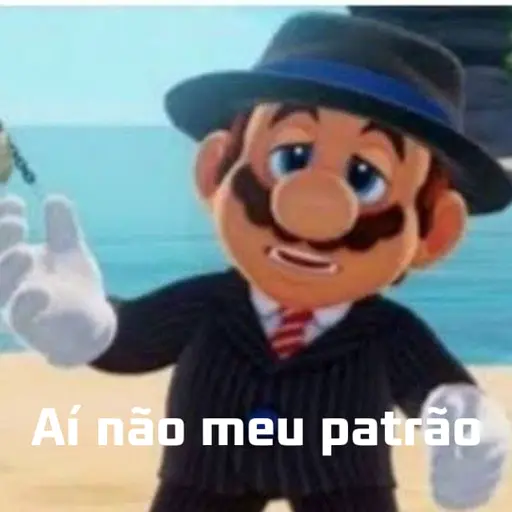 Figurinha: Mario de terno: Ai não meu patrão