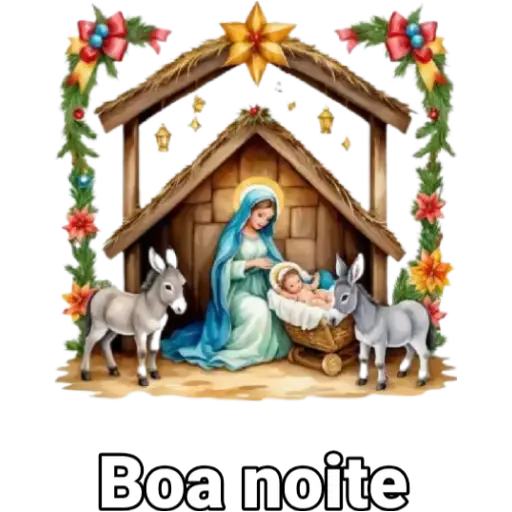 Figurinha: Maria e Jesus no Presépio