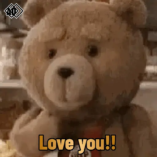 Figurinha: Ursinho Ted te ama