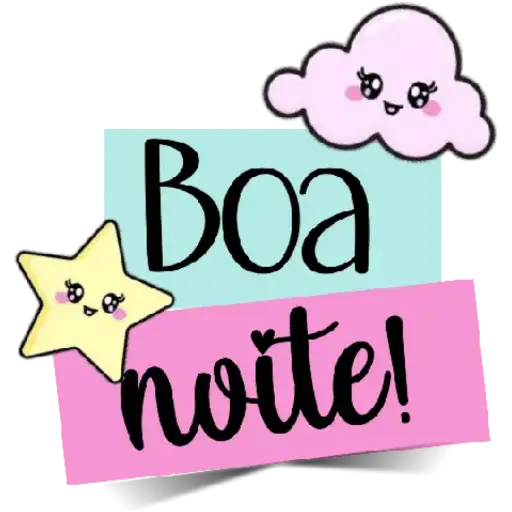 Figurinha: Boa Noite Estrela e Nuvem Kawaii