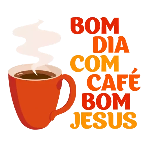 Figurinha: Bom dia com cafe Jesus