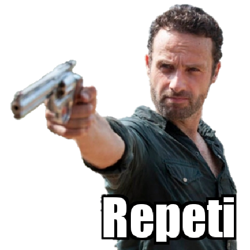 Figurinha: Rick Grimes com revólver