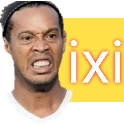 Figurinha: Ronaldinho com cara de nojo