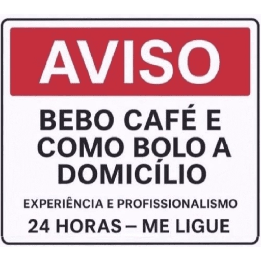 Figurinha: Bebo café e como bolo