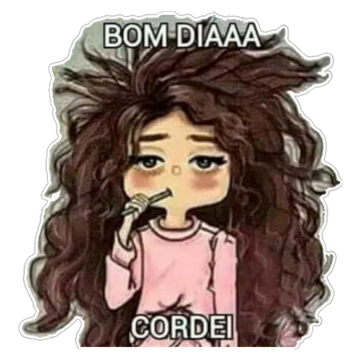Figurinha: Bom dia, acabei de acordar