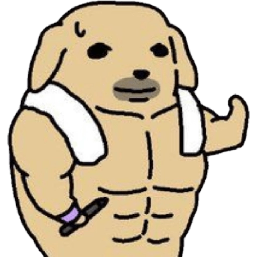 Figurinha: Cachorro Musculoso com Toalha