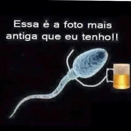 Figurinha: Spermatozoide bebendo cerveja