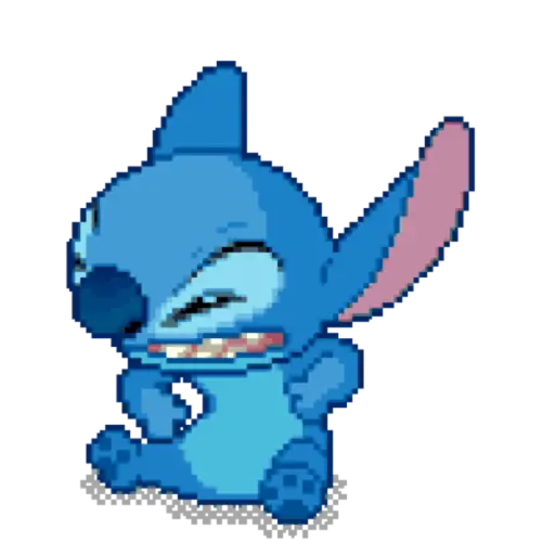 Figurinha: Stitch Sentado Pixelado