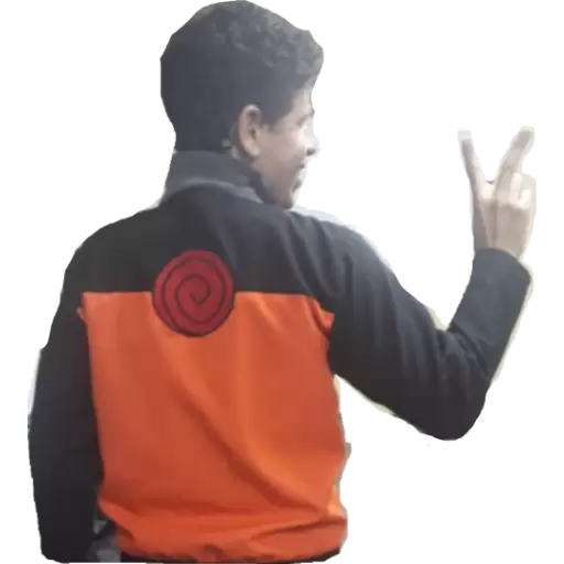 Figurinha: Naruto fazendo sinal de paz