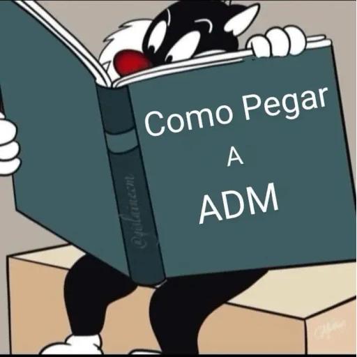 Figurinha: Gato Lendo Livro ADM