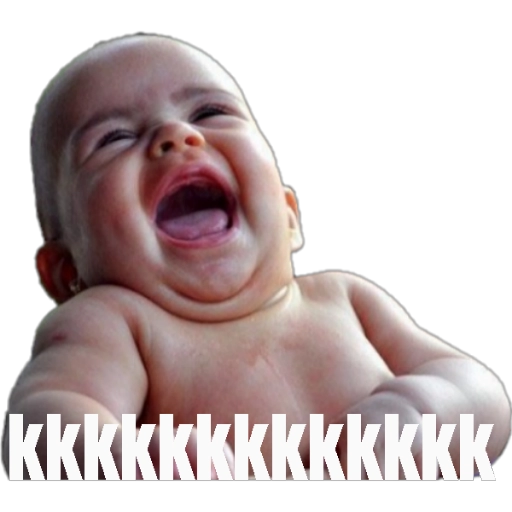 Figurinha: Bebê rindo muito